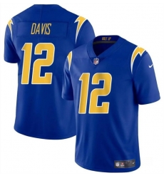 Men Los Angeles Chargers 12 Derius Davis Royal 2024 Vapor Limited Stitched Football Jersey