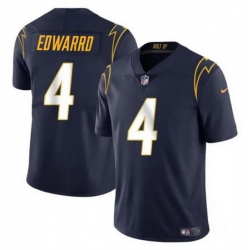 Men Los Angeles Chargers 4 Gus Edwards Navy Vapor Limited Stitched Football Jersey