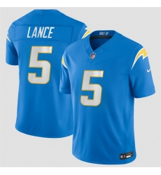 Men Los Angeles Chargers 5 Trey Lance Blue 2026 F U S E Vapor Limited Stitched Football Jersey