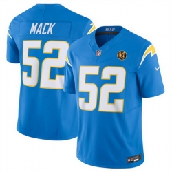 Men Los Angeles Chargers 52 Khalil Mack Light Blue 2023 F U S E  With John Madden Patch Vapor Limited Stitched Football Jersey