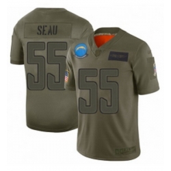 Men Los Angeles Chargers 55 Junior Seau Limited Camo 2019 Salute to Service Football Jersey