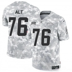 Men Los Angeles Chargers 76 Joe Alt 2024 F U S E Arctic Camo Salute To Service Limited Stitched Football Jersey