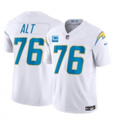 Men Los Angeles Chargers  76 Joe Alt White 2026 F U S E  2 Star C Patch Vapor Limited Stitched Football Jersey