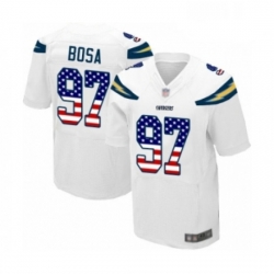 Men Los Angeles Chargers 97 Joey Bosa Elite White Road USA Flag Fashion Football Jersey