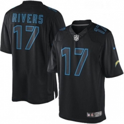 Men Nike Los Angeles Chargers 17 Philip Rivers Limited Black Impact NFL Jersey