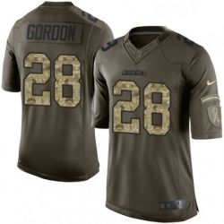 Men Nike Los Angeles Chargers 28 Melvin Gordon Limited Green Salute to Service NFL Jersey