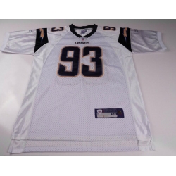 Mens San Diego Chargers Luis Castillo #93 NFL White Reebok Jersey