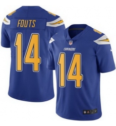 Nike Chargers #14 Dan Fouts Electric Blue Mens Stitched NFL Limited Rush Jersey