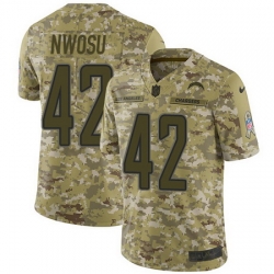 Nike Chargers #42 Uchenna Nwosu Camo Mens Stitched NFL Limited 2018 Salute To Service Jersey