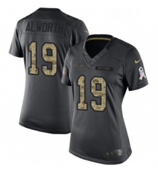 Womens Nike Los Angeles Chargers 19 Lance Alworth Limited Black 2016 Salute to Service NFL Jersey