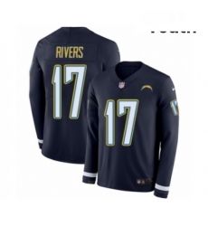 Youth Nike Los Angeles Chargers 17 Philip Rivers Limited Navy Blue Therma Long Sleeve NFL Jersey