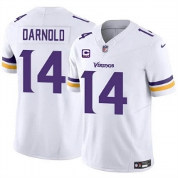 Men Minnesota Vikings 14 Sam Darnold White 2024 F U S E  With 4 Star C Patch Vapor Untouchable Limited Stitched Jersey