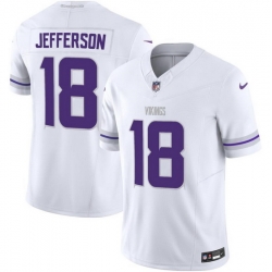 Men Minnesota Vikings 18 Justin Jefferson White F U S E  Winter Warrior Limited Stitched Jersey