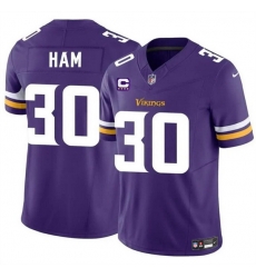 Men Minnesota Vikings 30 C J  Ham Purple 2024 F U S E  With 4 Star C Patch Vapor Untouchable Limited Stitched Jersey