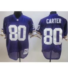 Minnesota Vikings 80 Cris Carter Purple Throwback Jerseys