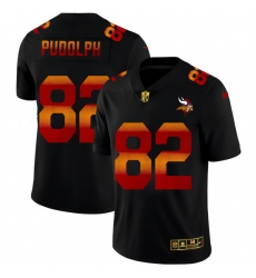 Minnesota Vikings 82 Kyle Rudolph Men Black Nike Red Orange Stripe Vapor Limited NFL Jersey