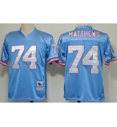 Tennessee Titans 74 Bruce Matthews Blue Throwback NFL Jerseys