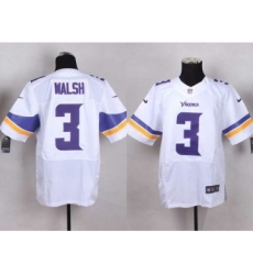 nike nfl jerseys minnesota vikings 3 walsh white[Elite]