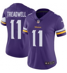 Nike Vikings #11 Laquon Treadwell Purple Team Color Womens Stitched NFL Vapor Untouchable Limited Jersey