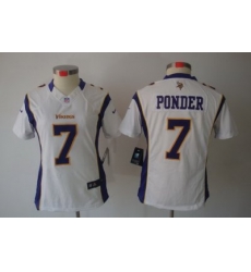 Nike Women Minnesota Vikings #7 Ponder White(Women Limited Jerseys)