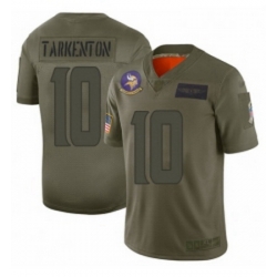 Womens Minnesota Vikings 10 Fran Tarkenton Limited Camo 2019 Salute to Service Football Jersey