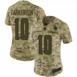 Womens Nike Minnesota Vikings 10 Fran Tarkenton Limited Camo 2018 Salute to Service NFL Jersey