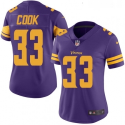 Womens Nike Minnesota Vikings 33 Dalvin Cook Limited Purple Rush Vapor Untouchable NFL Jersey