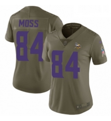 Womens Nike Minnesota Vikings 84 Randy Moss Limited Olive 2017 Salute to Service NFL Jersey