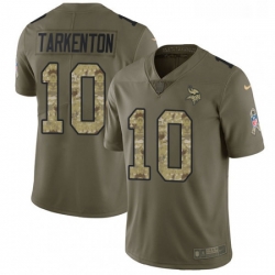 Youth Nike Minnesota Vikings 10 Fran Tarkenton Limited OliveCamo 2017 Salute to Service NFL Jersey