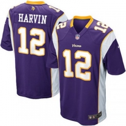 Youth Nike Minnesota Vikings 12# Percy Harvin Game Purple Jersey