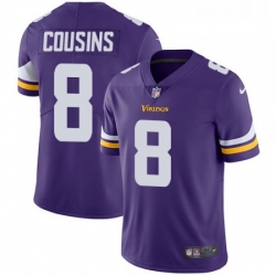 Youth Nike Minnesota Vikings 8 Kirk Cousins Purple Team Color Vapor Untouchable Limited Player NFL Jersey