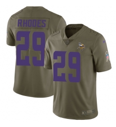 Youth Nike Vikings #29 Xavier Rhodes Olive Stitched NFL Limited 2017 Salute to Service Jersey