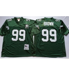 Eagles 99 Jerome Brown Green Throwback Jersey