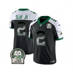 Men Philadelphia Eagles 2 Darius Slay JR Black White 2023 F U S E  Throwback Vapor Untouchable Limited Stitched Football Jersey