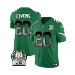 Men Philadelphia Eagles 20 Brian Dawkins Green 2023 F U S E  Throwback Vapor Untouchable Limited Stitched Football Jersey