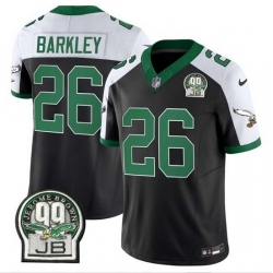 Men Philadelphia Eagles 26 Saquon Barkley Black 2024 F U S E Jerome Brown Patch Alternate Stitched Football Jersey