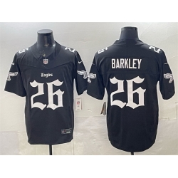 Men Philadelphia Eagles 26 Saquon Barkley Black 2025 F U S E   Gothic Philly Edition Vapor Limited Stitched Football Jersey
