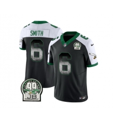 Men Philadelphia Eagles 6 DeVonta Smith Black White 2023 F U S E  Throwback Vapor Untouchable Limited Stitched Football Jersey