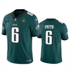 Men Philadelphia Eagles 6 DeVonta Smith Green 2023 F U S E  With 1 Star C Patch And John Madden Patch Vapor Limited Stitched Football Jersey