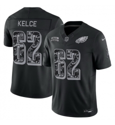 Men Philadelphia Eagles  62 Jason Kelce Black F U S E  2026 Salute to Service Limited Stitched Football Jersey