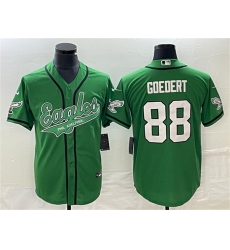 Men Philadelphia Eagles 88 Dallas Goedert Green Cool Base Stitched Baseball Jersey