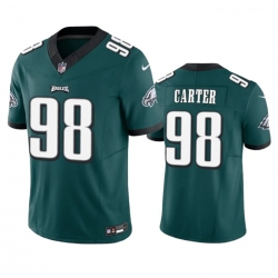 Men Philadelphia Eagles 98 Jalen Carter Green 2023 F U S E  Vapor Untouchable Limited Stitched Football Jersey