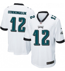 Mens Nike Philadelphia Eagles 12 Randall Cunningham Game White NFL Jersey