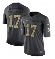 Mens Nike Philadelphia Eagles 17 Alshon Jeffery Limited Black 2016 Salute to Service NFL Jersey