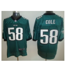 Nike Philadelphia Eagles 58 Trent Cole Green Elite NFL Jersey