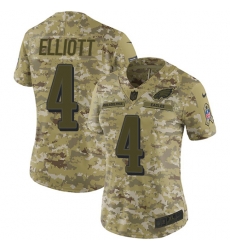 Nike Eagles #4 Jake Elliott Camo Women Stitched NFL Limited 2018 Salute to Service Jersey