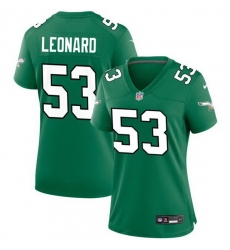 Women Philadelphia Eagles 53 Shaquille Leonard Green Stitched Football Jersey 