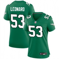 Women Philadelphia Eagles 53 Shaquille Leonard Green Stitched Football Jersey 