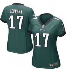 Womens Nike Philadelphia Eagles 17 Alshon Jeffery Game Midnight Green Team Color NFL Jersey