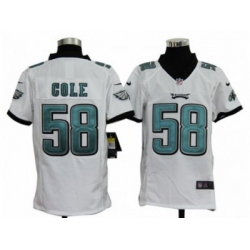 Youth Nike NFL Philadelphia Eagles #58 Trent Cole White Jerseys